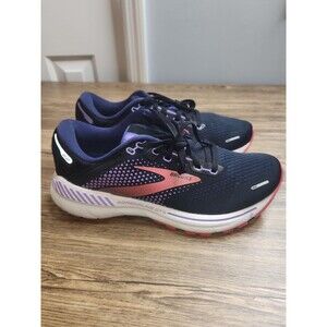 Brooks Women's Adrenaline GTS 22 Sneakers Black/Purple/Coral Color, US Size 7.